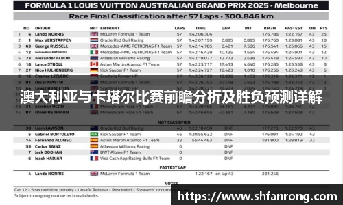 澳大利亚与卡塔尔比赛前瞻分析及胜负预测详解